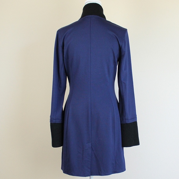 VENUS NEW Asymmetrical Button Jacket Navy Blue - Picture 4 of 8
